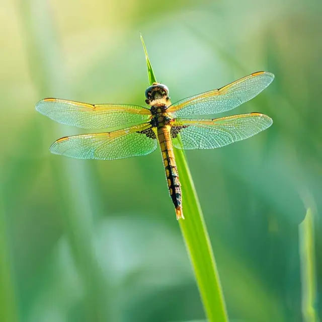 Libelle auf einem Grashalm